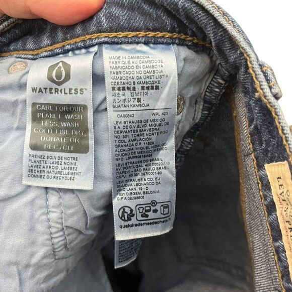 Levi's Premium Ribcage Straight Ankle Raw Hem High Rise Jeans Women 25 Hemmed - Picture 10 of 13